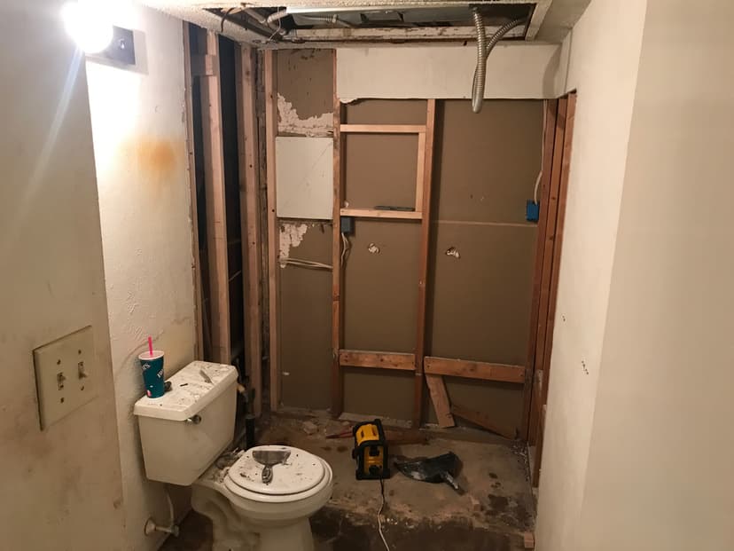 Basement remodeling in progress